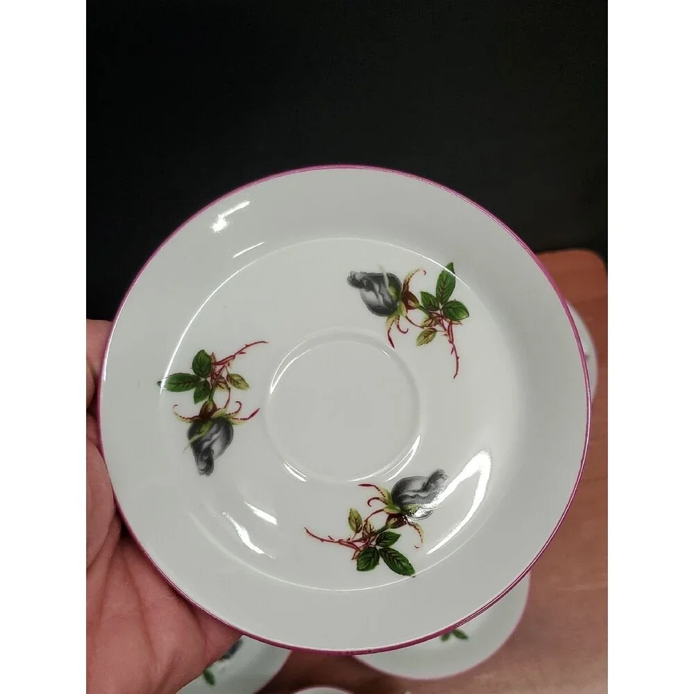 Winterling Bavaria Porcelain China 5 Place Floral Rose Tea Cup Set